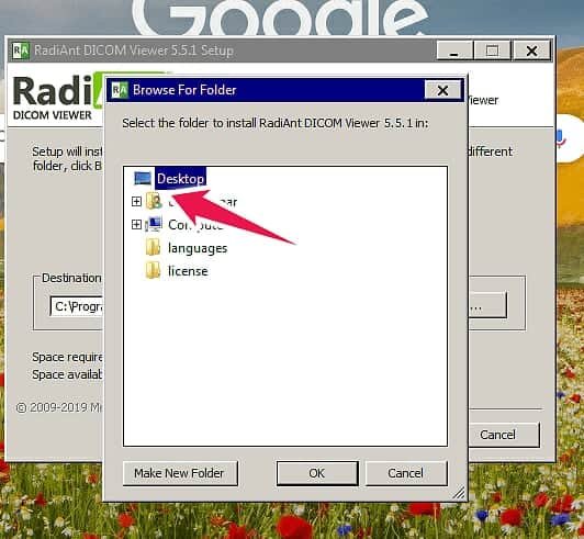 Radiant DICOM viewer select drive
