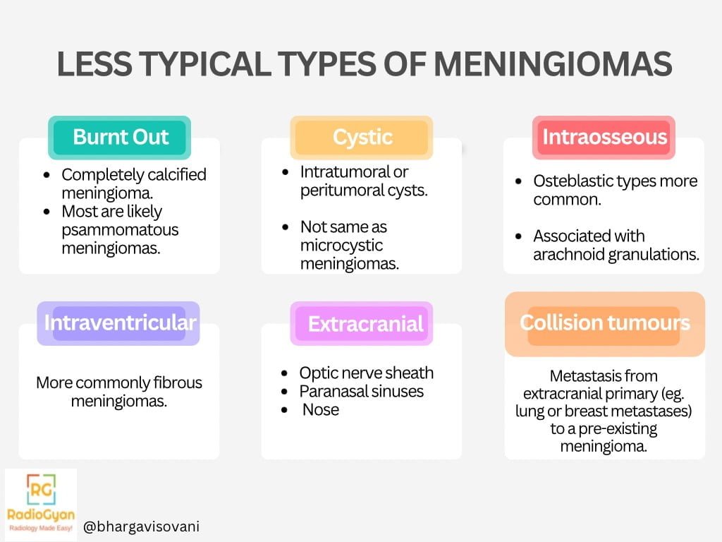 Less typical subtypes of meningiomas 
